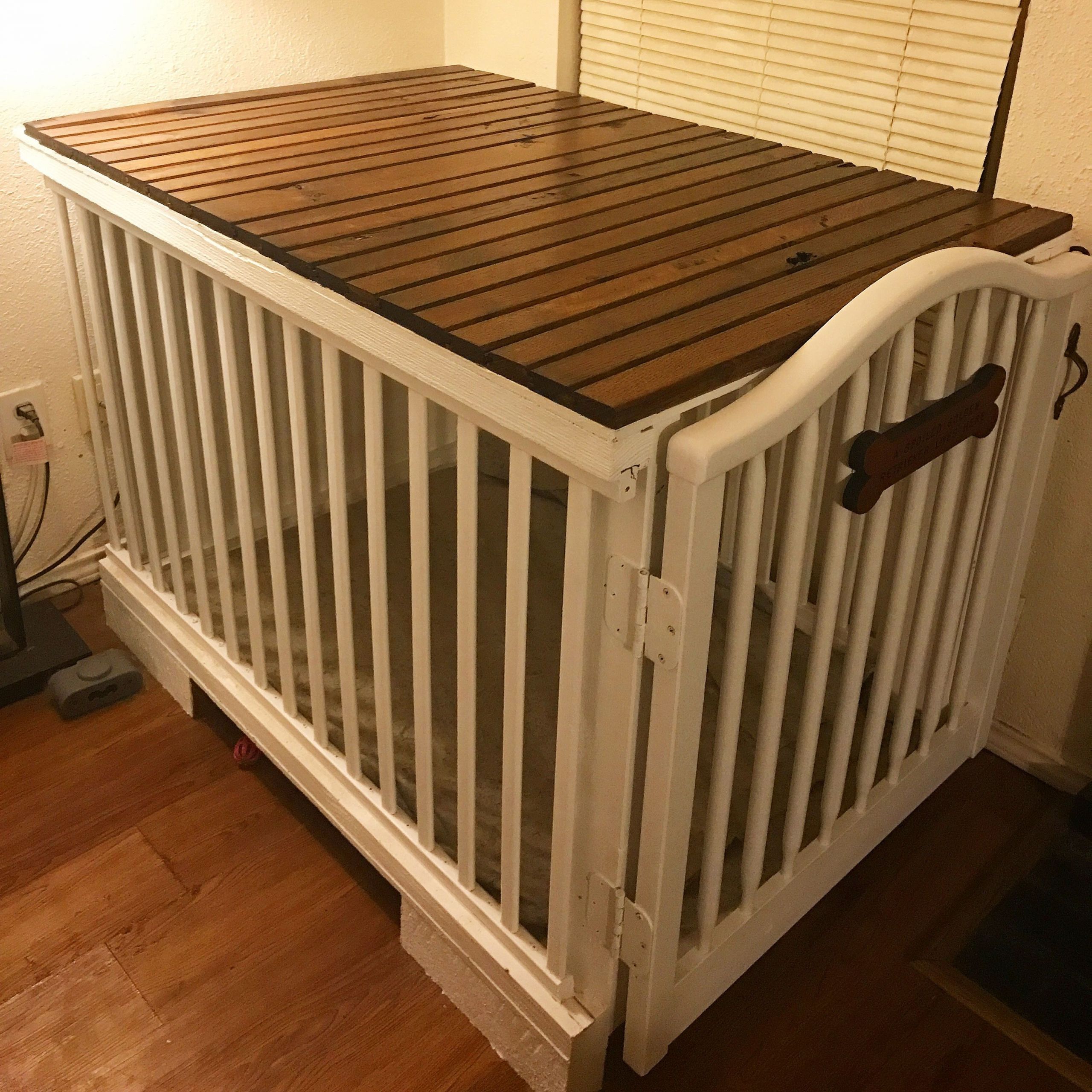 Wooden Dog Crate DIY
 DIY Dog Crate Repurposed baby crib and pallet Reclaimed