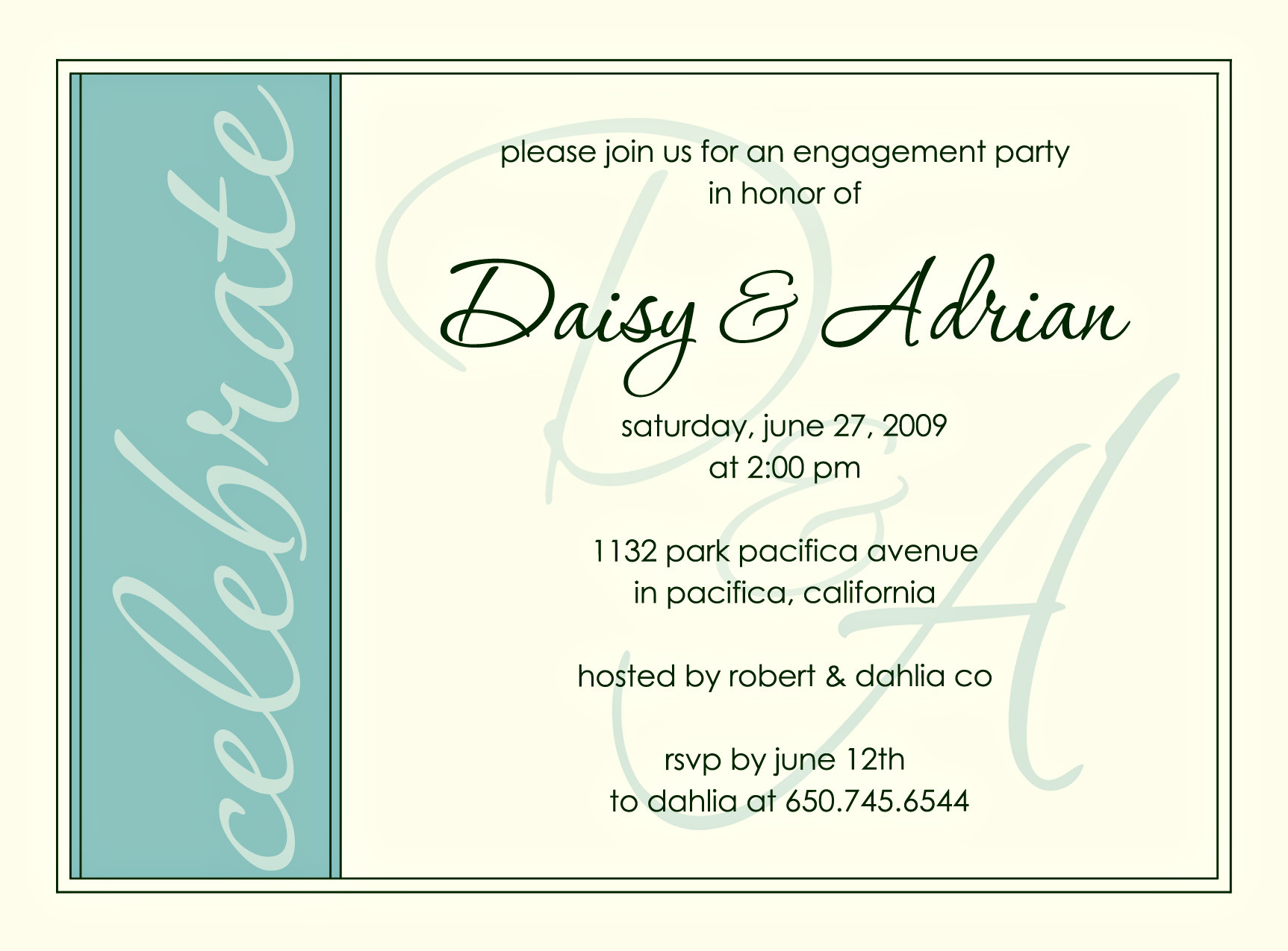Wording For Engagement Party Invitations Ideas
 Engagement Party Invite