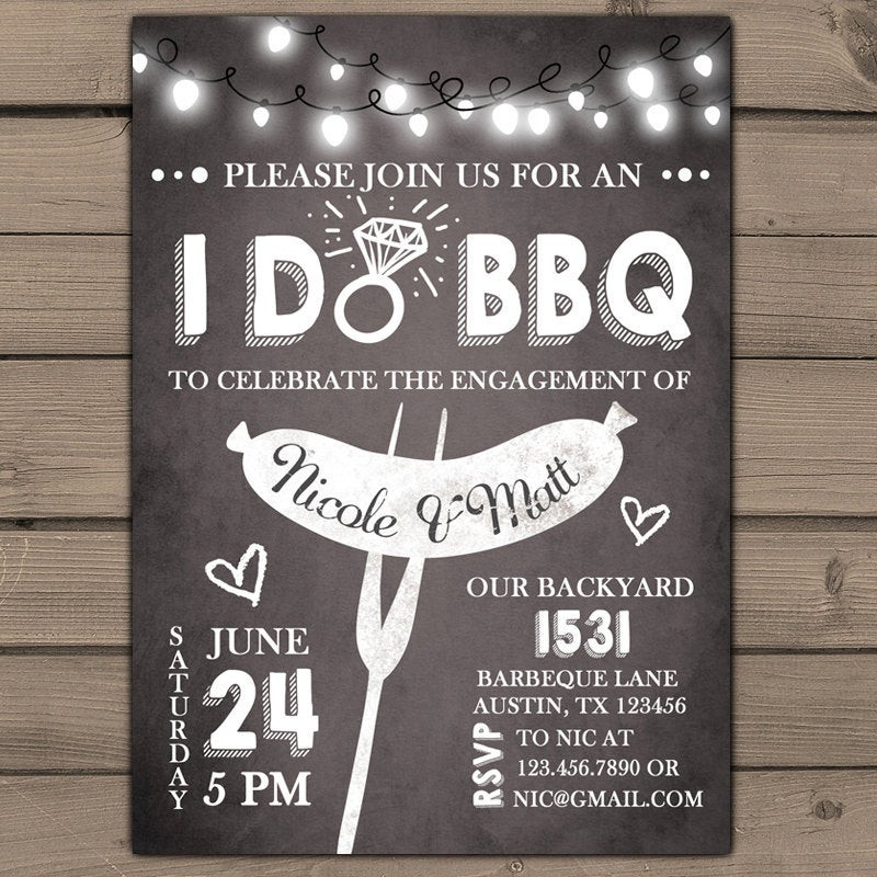 Wording For Engagement Party Invitations Ideas
 I do BBQ Engagement Party Invitation Rehearsal Dinner