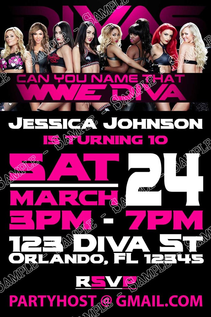 Wwe Birthday Cards
 Novel Concept Designs WWE Divas Birthday Party
