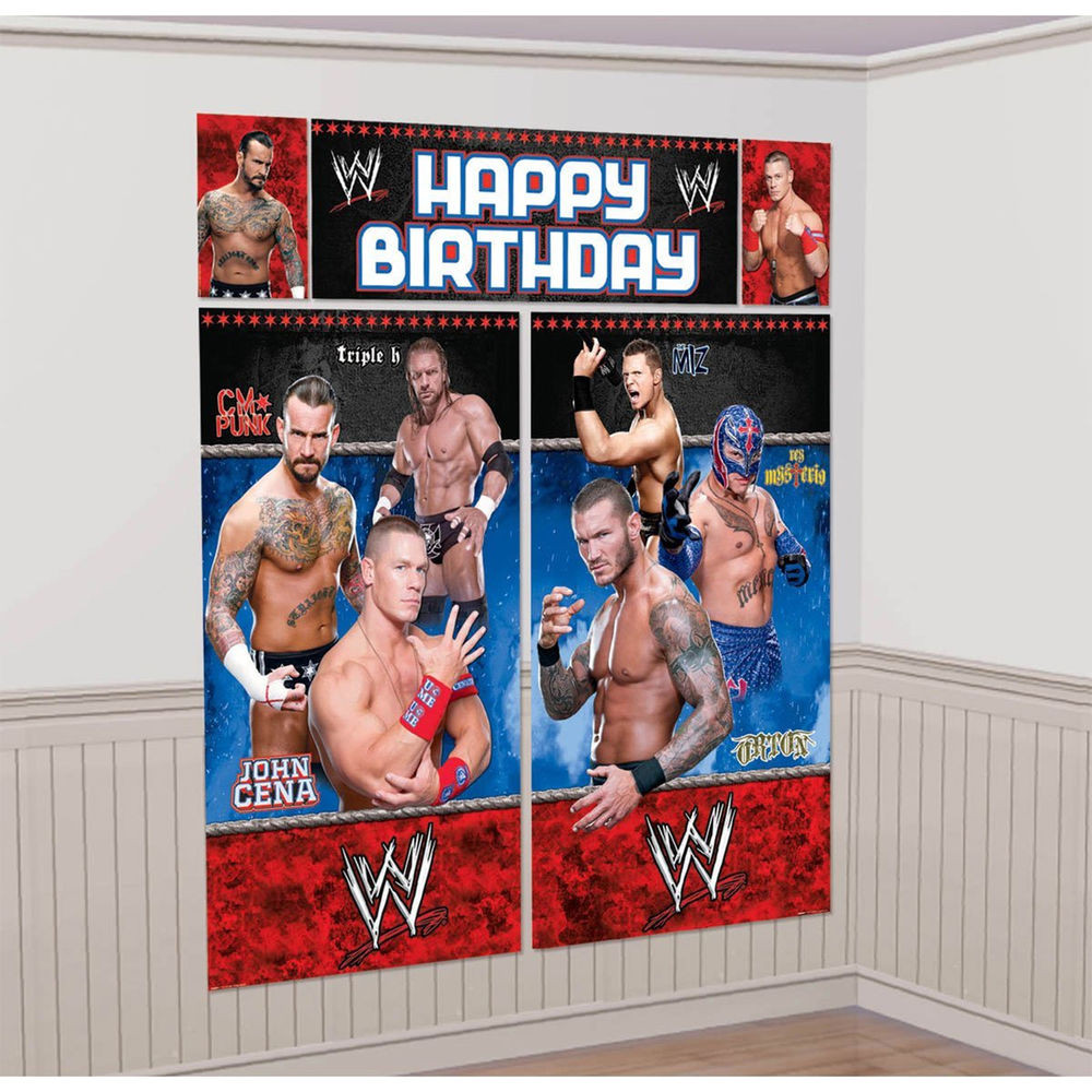 Wwe Birthday Cards
 WWE WRESTLING Superstars Birthday Scene Setter Add on