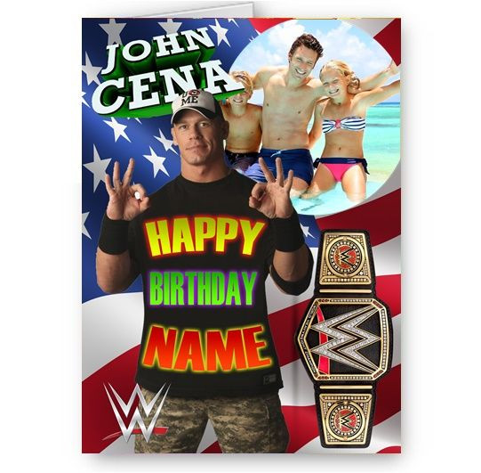 Wwe Birthday Cards
 Any Personalised WWE John Cena A5 All Happy Birthday