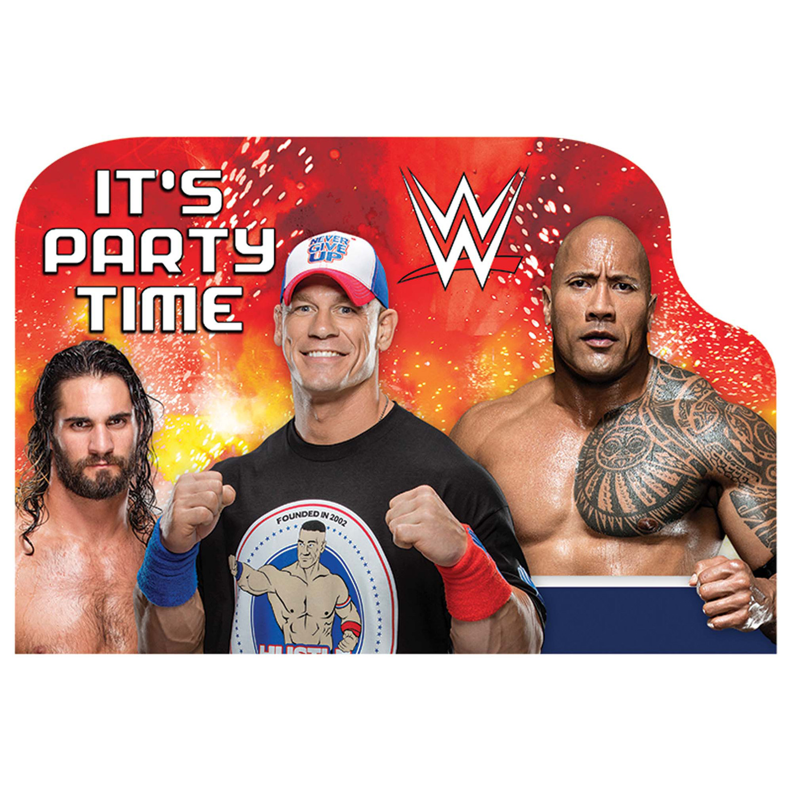 Wwe Birthday Cards
 WWE Never Give Up Invitations 8 PartyBell