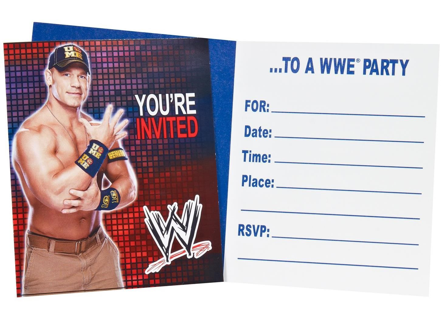Wwe Birthday Invitations
 WWE Party Invitations [set of 8] Pack of 2