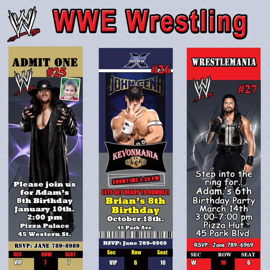 Wwe Birthday Invitations
 WWE Wrestling Birthday Invitations & More Personalized