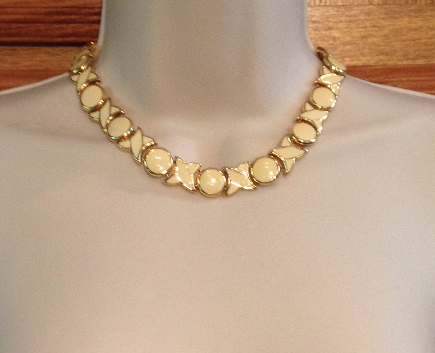 Xo Necklace Gold
 Gold and Ivory XO Napier Choker Necklace 16 and 5 8 Inches