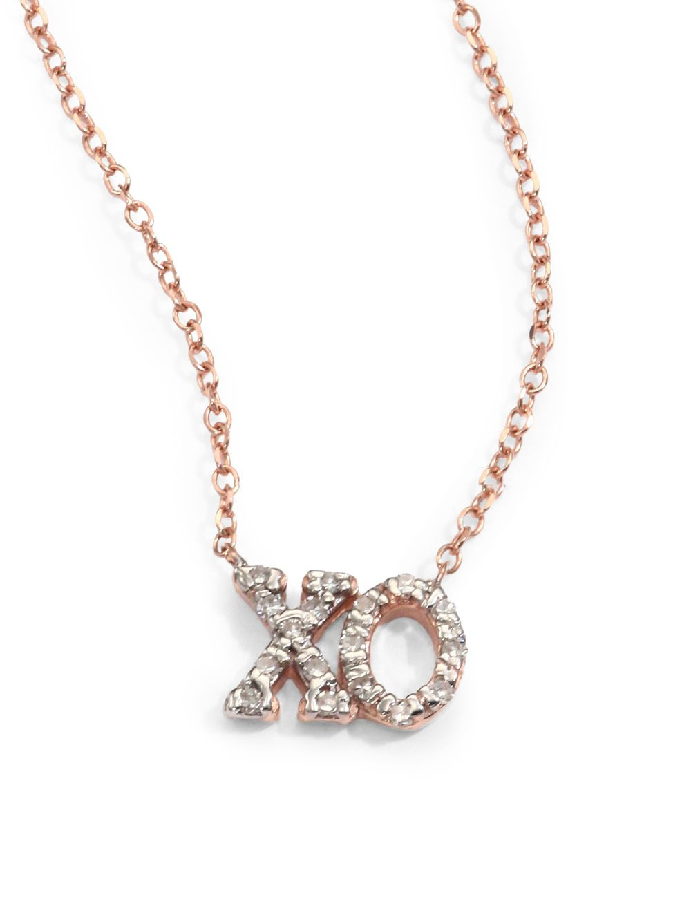 Xo Necklace Gold
 Kc Designs Diamond And 14K Rose Gold Xo Necklace in Gold