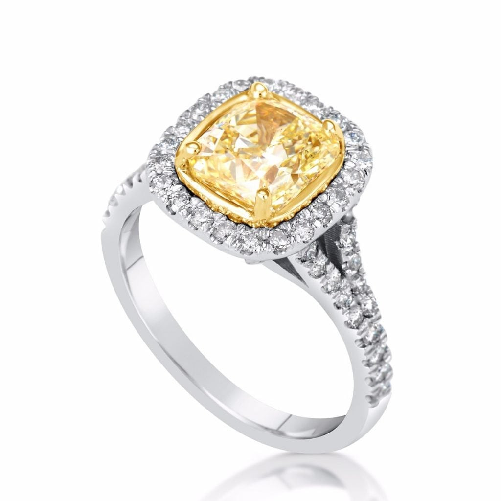 Yellow Diamond Engagement Ring
 5 00 Ct Cushion Cut Fancy Yellow Diamond Solitaire