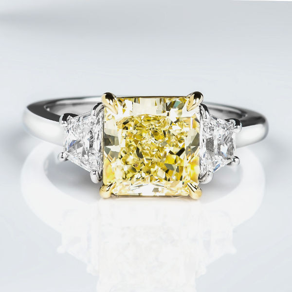 Yellow Diamond Engagement Ring
 Fancy Yellow Diamond Ring Radiant 3 06 carat VS1