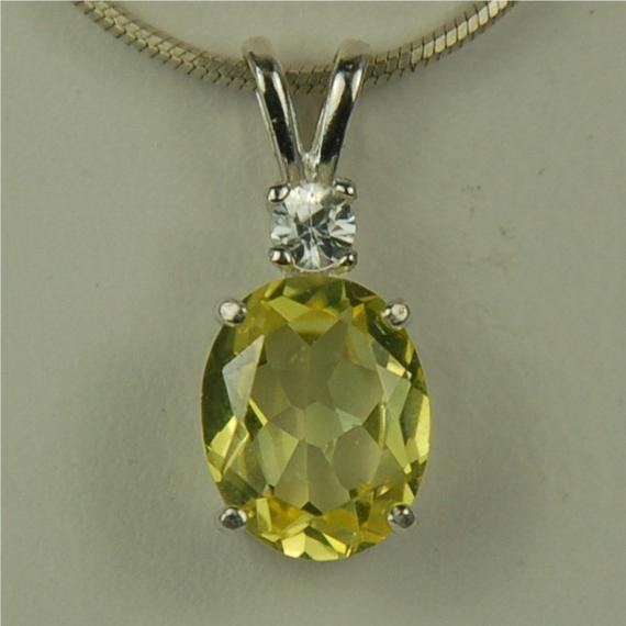 Yellow Topaz Necklace
 Canary Yellow Topaz Necklace Sterling Silver 10x8mm by