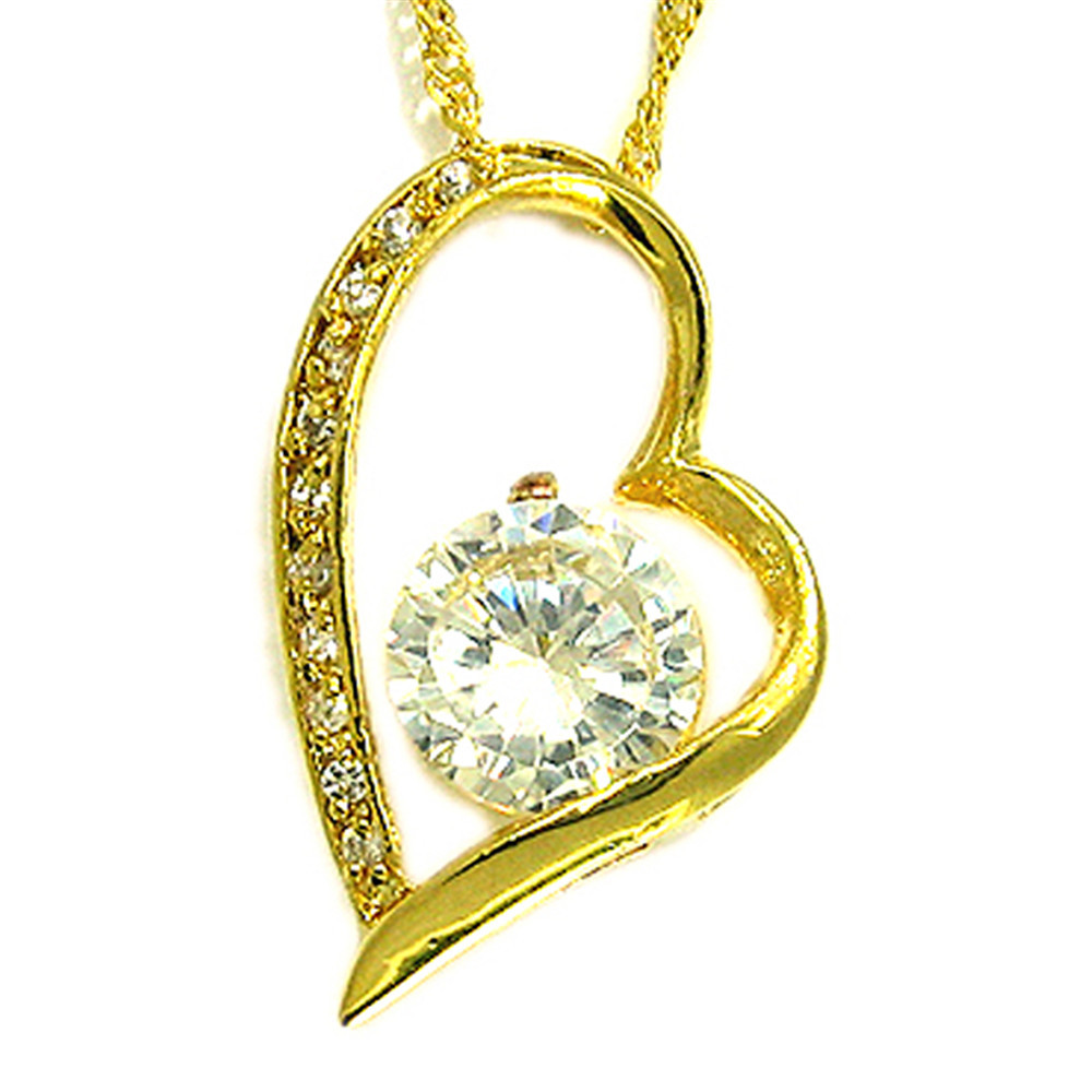 Yellow Topaz Necklace
 Wedding Jewelry Free Necklace Topaz Yellow Gold Plated Pendant