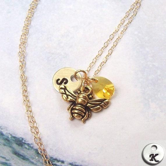 Yellow Topaz Necklace
 Queen Bee Necklace Yellow Topaz Necklace Personalized