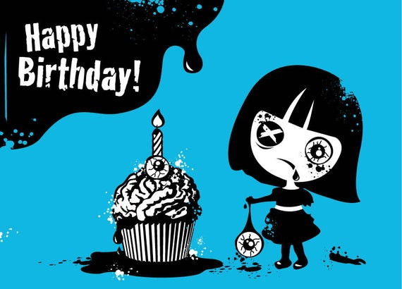 Zombie Birthday Card
 Items similar to Zombie Girl Birthday Card on Etsy