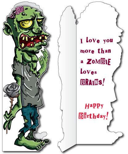 Zombie Birthday Card
 Life Size Birthday Card Huge Zombie Birthday Card Free