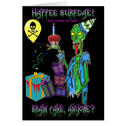 Zombie Birthday Card
 zombie birthday card blank