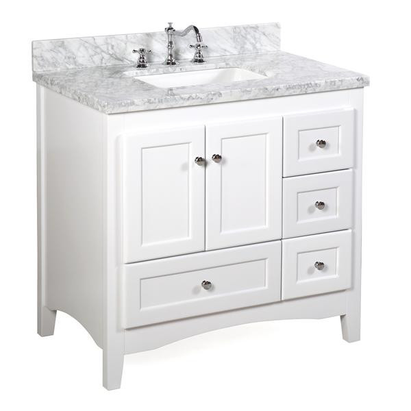 36 White Bathroom Vanity
 Abbey 36 inch Vanity Carrara White – KitchenBathCollection