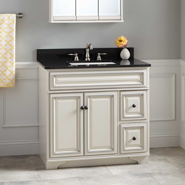 36 White Bathroom Vanity
 36" Misschon Vanity for Rectangular Undermount Sink