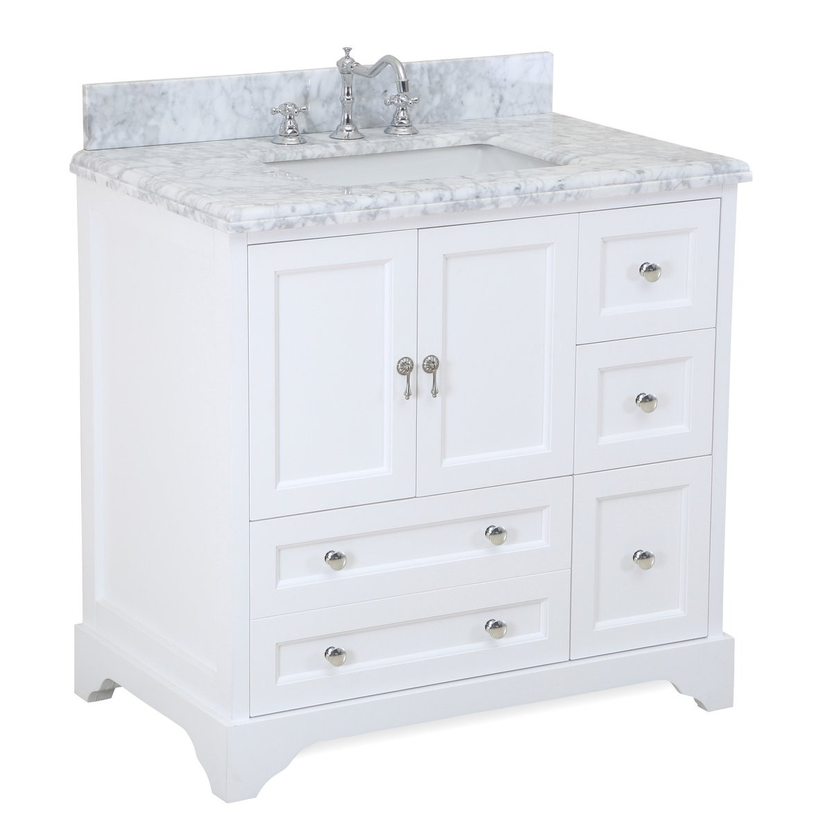 36 White Bathroom Vanity
 Madison 36 inch Vanity Carrara White – KitchenBathCollection