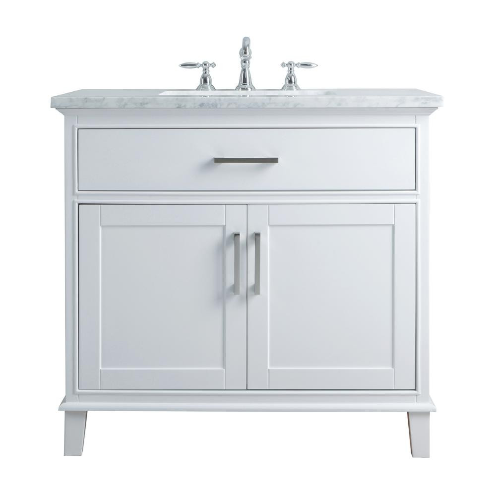 36 White Bathroom Vanity
 stufurhome 36 in Leigh Single Sink Bathroom Vanity in