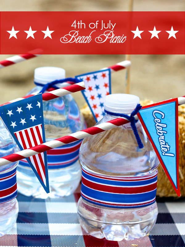 4th Of July Beach Party
 4th of July Beach Picnic with Free Printables Party