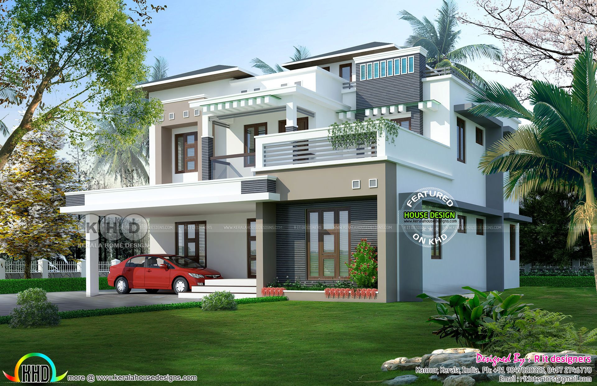 5 Bedroom Modern House Plans
 5 Bedroom contemporary home in 9 cent land
