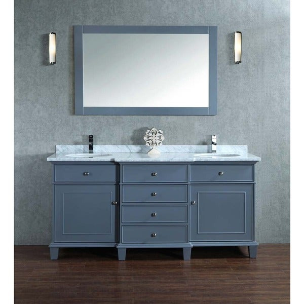 72 Inch Bathroom Mirror
 Stufurhome Cadence Grey 72 inch Double Sink Bathroom