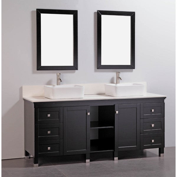 72 Inch Bathroom Mirror
 Artificial Stone Top 72 inch Double Sink Bathroom Vanity