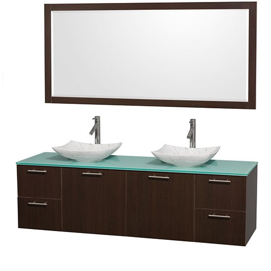 72 Inch Bathroom Mirror
 Wyndham Amare double 72 Inch Modern Wall Mount Bathroom