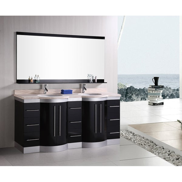 72 Inch Bathroom Mirror
 Shop Design Element Supreme 72 inch Espresso Double sink