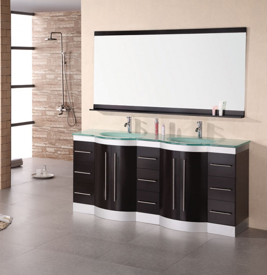 72 Inch Bathroom Mirror
 72 Inch Modern Double Sink Bathroom Vanity with Mirror and
