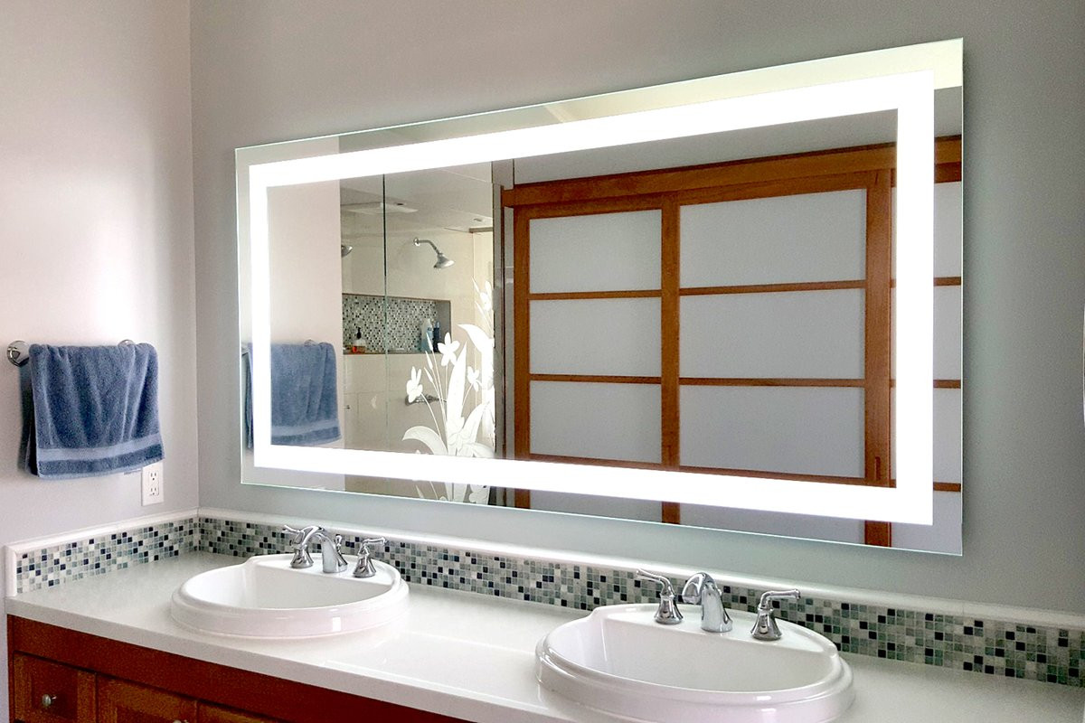 72 Inch Bathroom Mirror
 Front Lighted LED Bathroom Vanity Mirror 72" x 36