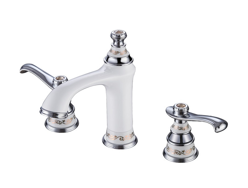 8 Widespread Bathroom Faucets
 Free shipping white & chrome 8" WIDESPREAD LAVATORY