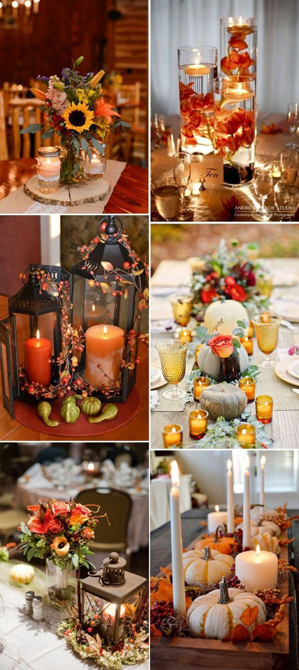 Autumn Wedding Decor
 46 Inspirational Fall & Autumn Wedding Centerpieces Ideas