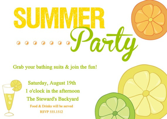 Backyard Party Invitations
 BBQ Summer Party Invitations Backyard Party Birthday