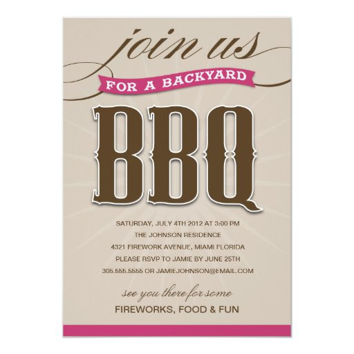 Backyard Party Invitations
 BACKYARD BBQ PARTY INVITATION