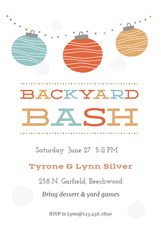 Backyard Party Invitations
 Backyard Bash Printable Party Invitation Template Free