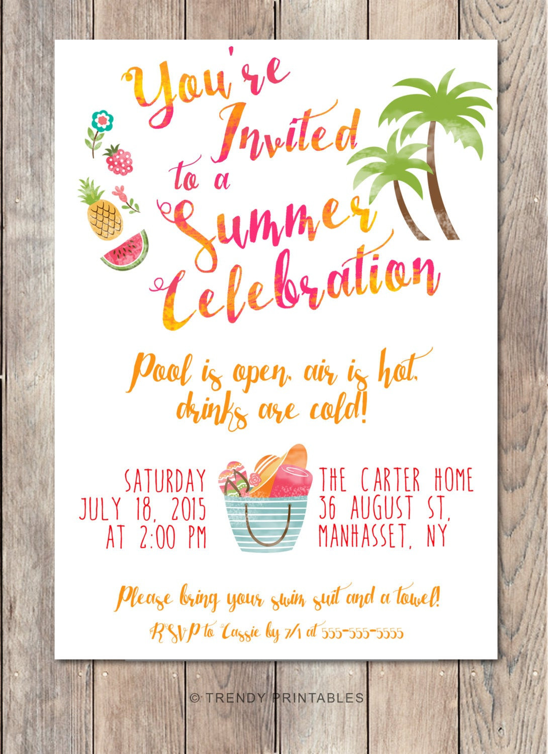 Backyard Party Invitations
 Pool Party Invitation Summer Party Invitation Back Yard