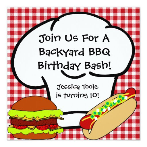 Backyard Party Invitations
 Backyard BBQ Birthday Invitation