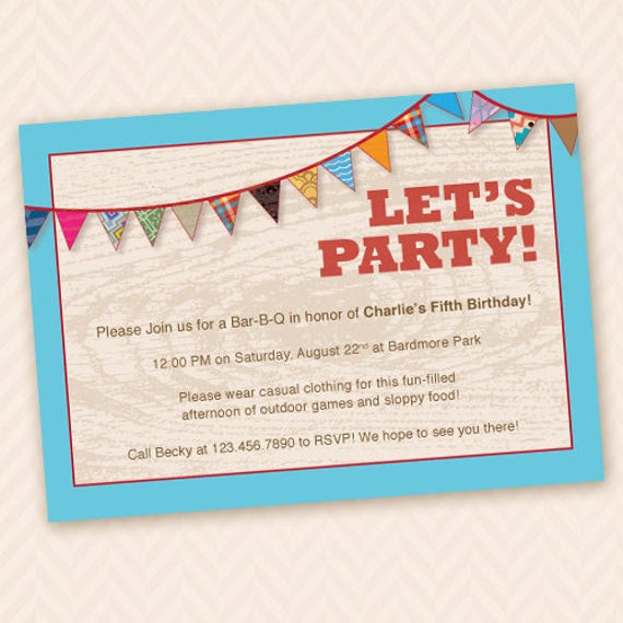 Backyard Party Invitations
 Outdoor Fun Birthday Party Invitation