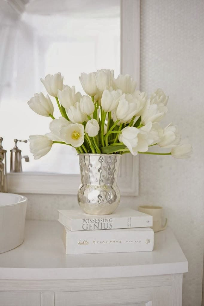 Bathroom Flowers Decor
 I Love silver & white Splendid Sass MARY DOUGLAS
