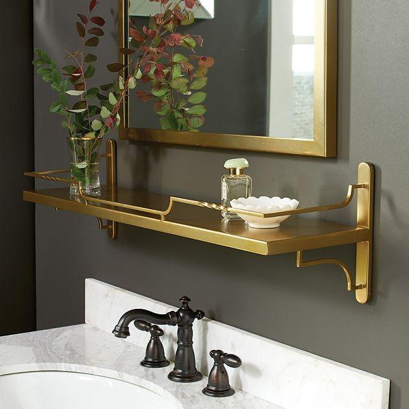 Bathroom Vanity Mirror With Shelf
 Bastille Gold Wine Shelf
