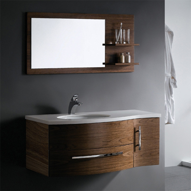 Bathroom Vanity Mirror With Shelf
 Vigo 44" Single Bathroom Vanity with Mirror and Shelves