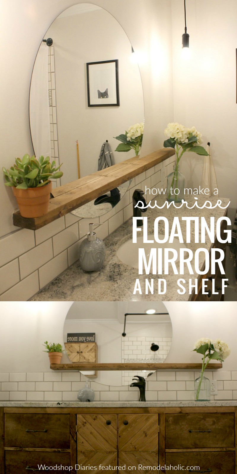 Bathroom Vanity Mirror With Shelf
 Remodelaholic