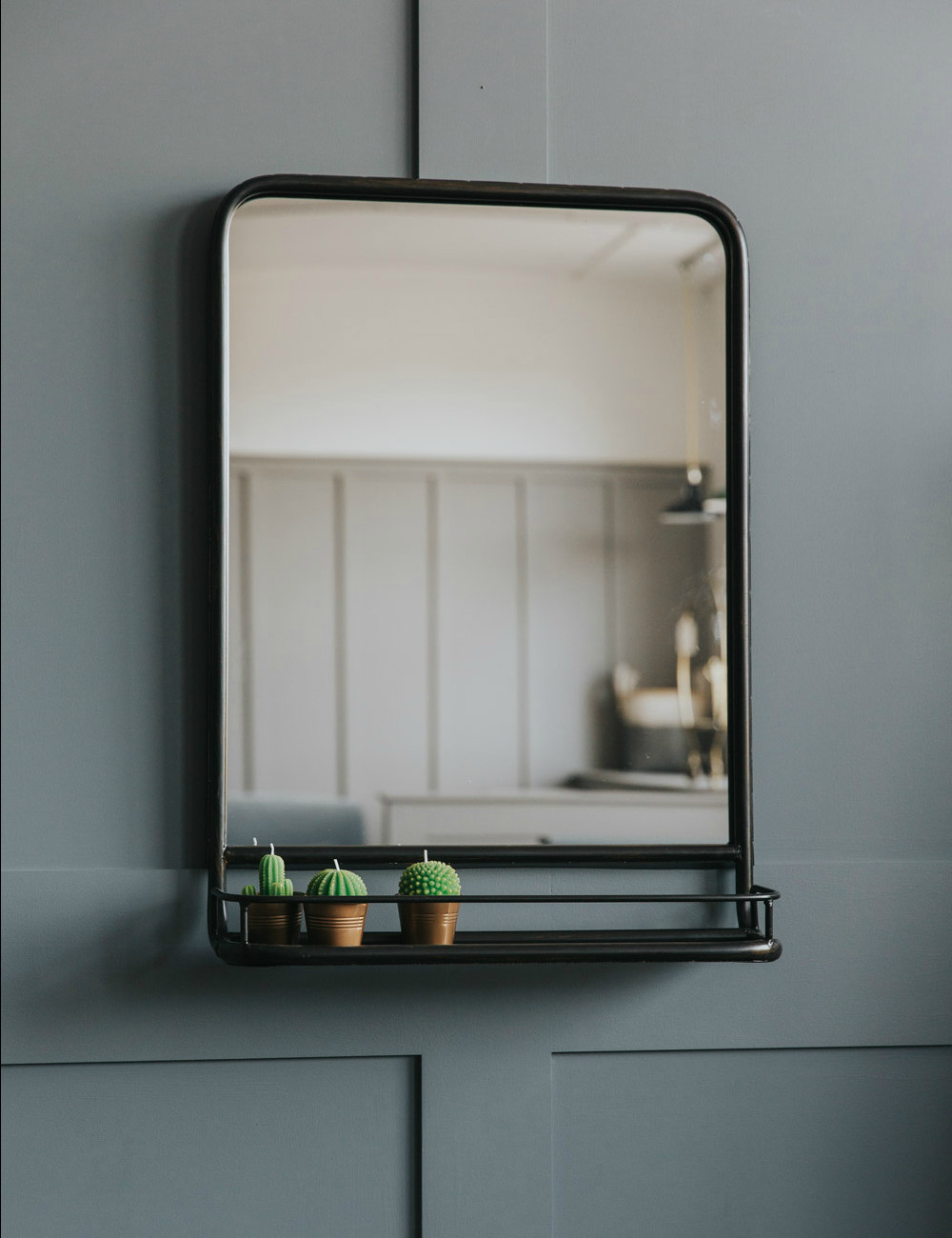 Bathroom Vanity Mirror With Shelf
 Industrial Mirror with Shelf