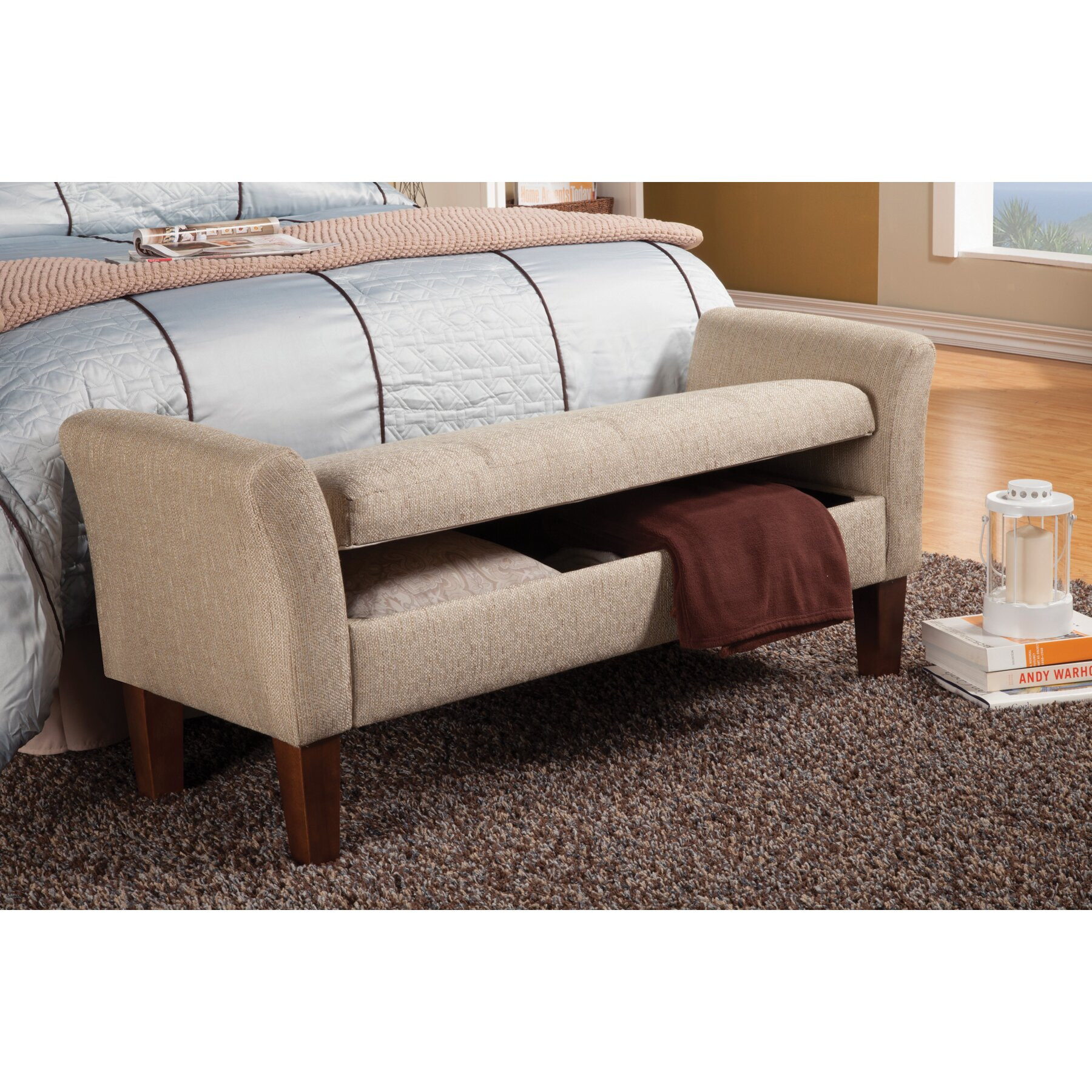 Bedroom Bench Storage
 Wildon Home Upholstered Storage Bedroom Bench & Reviews