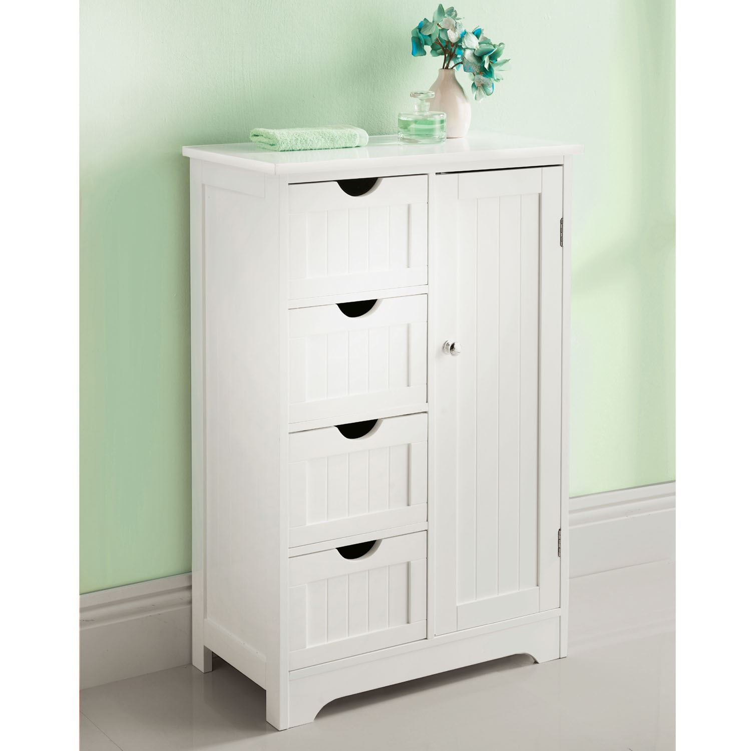 Bedroom Storage Cabinets
 White Wooden Bathroom Cabinet Shelf Cupboard Bedroom
