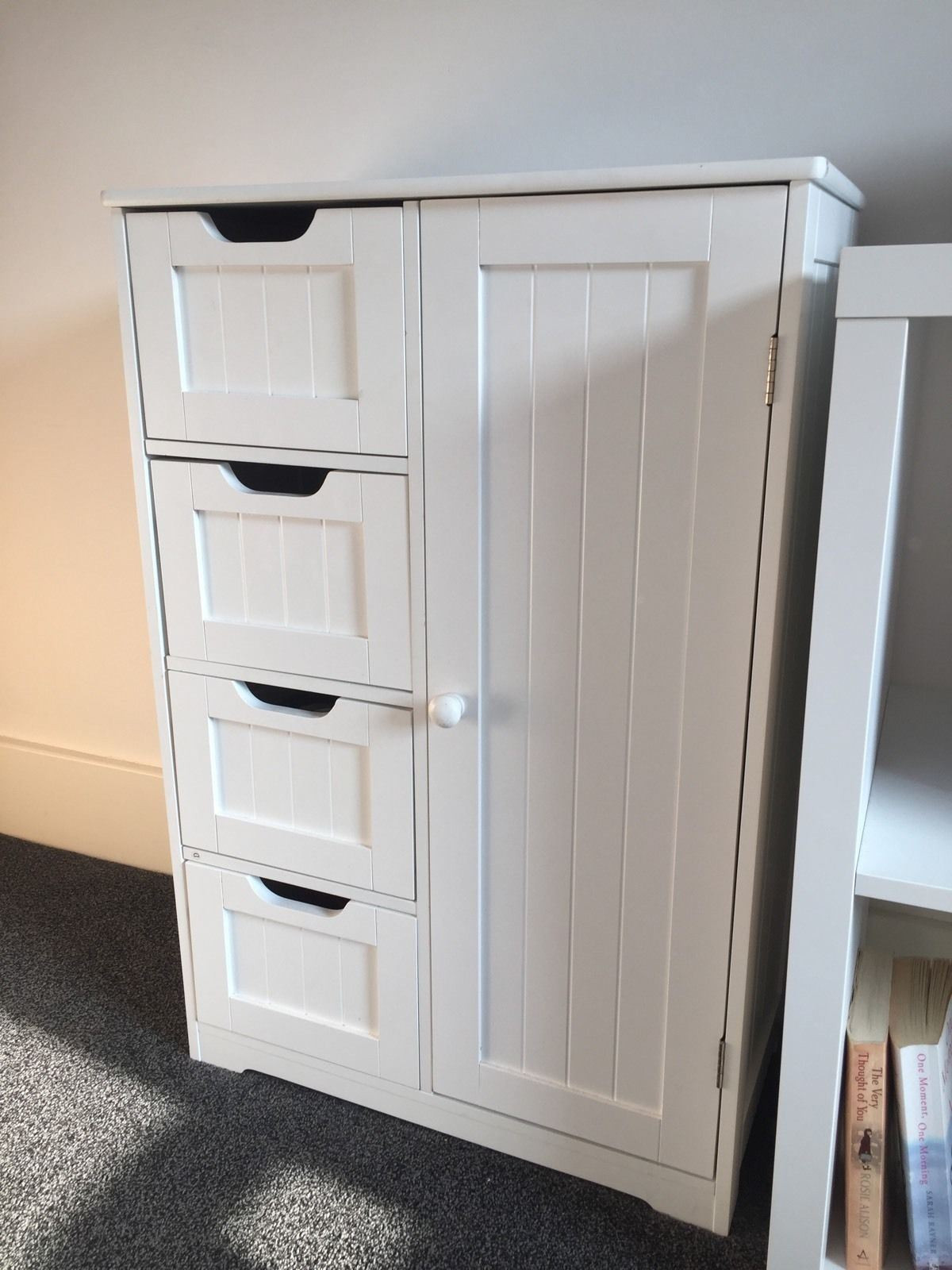 Bedroom Storage Cabinets
 New White Wooden Bathroom Cabinet Shelf Furniture Cupboard