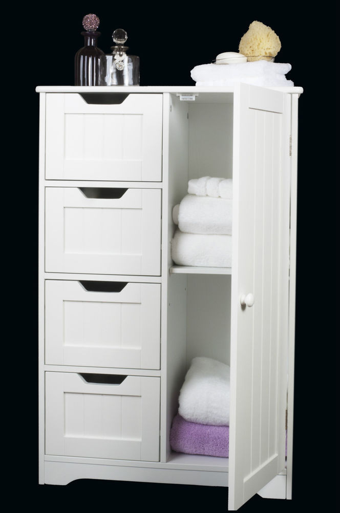 Bedroom Storage Cabinets
 White Wooden Storage Cabinet with Drawers and Door