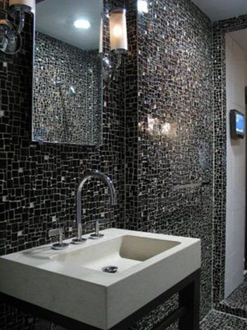 Black Bathroom Tile Ideas
 26 black sparkle bathroom tiles ideas and pictures