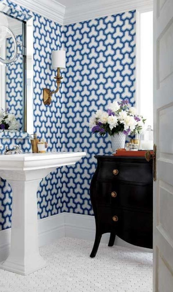 Blue Bathroom Wallpaper
 15 Stunning Bathroom Wallpaper Design Ideas